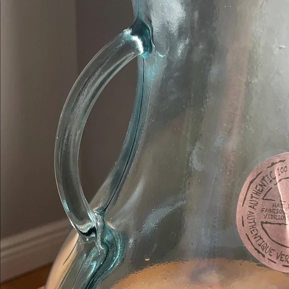 Artisan Green Tinted Glass Vase with Handles - Picture 6 of 10